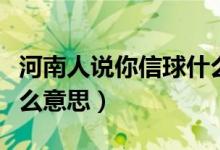 河南人说你信球什么意思（河南人说信球是什么意思）