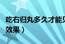 吃右归丸多久才能见效呢（吃右归丸多久才有效果）