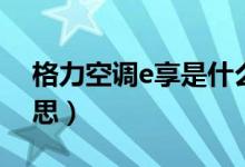 格力空调e享是什么（格力空调e享是什么意思）