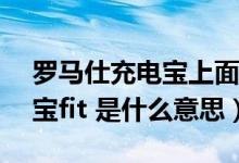 罗马仕充电宝上面的fit是什么（罗马仕充电宝fit 是什么意思）