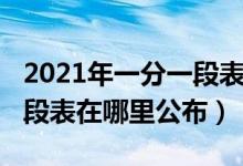 2021年一分一段表在哪里查（2021年一分一段表在哪里公布）