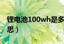 锂电池100wh是多大（锂电池100wh什么意思）