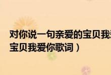 对你说一句亲爱的宝贝我爱你是什么歌（对你说一句亲爱的宝贝我爱你歌词）