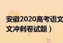 安徽2020高考语文试卷（2022安徽省高考语文冲刺卷试题）