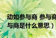 动如参与商 参与商指的是（动如参与商的参与商是什么意思）