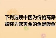 下列选项中因为价格高昂被称为软黄金的鱼类是（价格高昂被称为软黄金的鱼是鳗鱼苗）