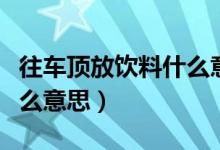 往车顶放饮料什么意思（在车顶上放饮料是什么意思）