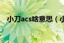 小刀acs啥意思（小刀的ACS是什么意思）