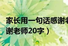 家长用一句话感谢老师贺卡（家长用一句话感谢老师20字）