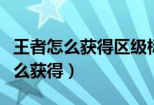 王者怎么获得区级标志（王者荣耀省区标志怎么获得）