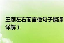 王顾左右而言他句子翻译（《王顾左右而言他》原文及译文详解）