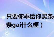 只要你乖给你买条gai表情（只要你乖给你买条gai什么梗）