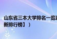 山东省三本大学排名一览表（2022年山东三本大学排名【最新排行榜】）