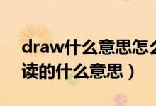 draw什么意思怎么读音是什么（draw怎么读的什么意思）