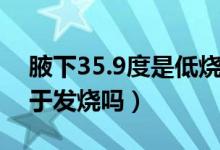 腋下35.9度是低烧吗（成年人腋下35.9度属于发烧吗）