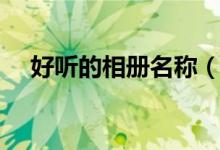 好听的相册名称（比较好听的相册名字）