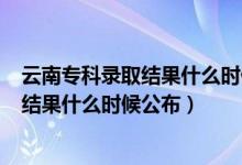 云南专科录取结果什么时候公布2020（2021云南专科录取结果什么时候公布）