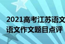 2021高考江苏语文作文题（2022年江苏高考语文作文题目点评）