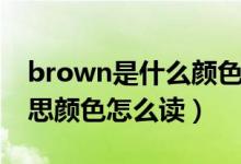 brown是什么颜色的意思（brown是什么意思颜色怎么读）