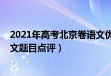 2021年高考北京卷语文优秀作文（2022年北京高考语文作文题目点评）