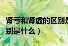 肾亏和肾虚的区别是什么呢（肾亏和肾虚的区别是什么）