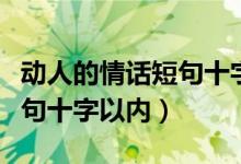 动人的情话短句十字（情话大全最暖心浪漫短句十字以内）