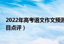 2022年高考语文作文预测（2022年新高考Ⅰ卷语文作文题目点评）