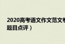 2020高考语文作文范文卷三（2022年新高考II卷语文作文题目点评）