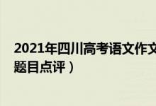 2021年四川高考语文作文题目（2022年四川高考语文作文题目点评）