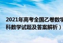 2021年高考全国乙卷数学试卷解析（2022全国乙卷高考理科数学试题及答案解析）