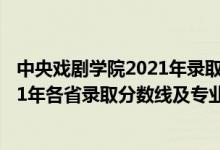 中央戏剧学院2021年录取分数线是多少（中央戏剧学院2021年各省录取分数线及专业分数线）