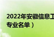 2022年安徽信息工程学院有哪些专业（开设专业名单）