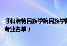 呼和浩特民族学院民族学院（2022年呼和浩特民族学院开设专业名单）