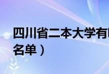 四川省二本大学有哪些（2022最新二本高校名单）