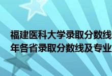 福建医科大学录取分数线2020各专业（福建医科大学2021年各省录取分数线及专业分数线）