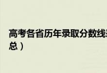 高考各省历年录取分数线表（历年各省市高考录取分数线汇总）