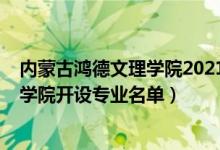 内蒙古鸿德文理学院2021年招生（2022年内蒙古鸿德文理学院开设专业名单）