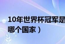 10年世界杯冠军是哪个（10年世界杯冠军是哪个国家）