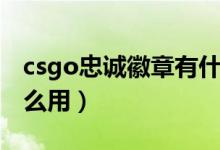 csgo忠诚徽章有什么用（csgo忠诚徽章有什么用）