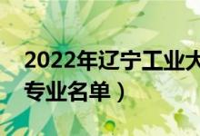 2022年辽宁工业大学有哪些专业（国家特色专业名单）