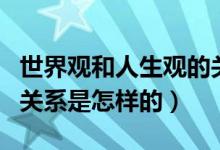 世界观和人生观的关系是（世界观和人生观的关系是怎样的）