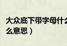 大众底下带字母什么意思（大众底下带字母什么意思）