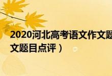 2020河北高考语文作文题目热点（2022年河北高考语文作文题目点评）