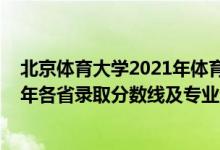 北京体育大学2021年体育录取分数线（北京体育大学2021年各省录取分数线及专业分数线）