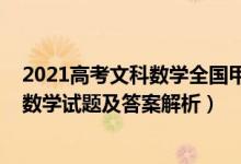 2021高考文科数学全国甲卷答案（全国甲卷2022高考文科数学试题及答案解析）