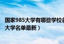 国家985大学有哪些学校名单2020年（2022全国211和985大学名单最新）