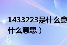 1433223是什么意思网络语言（1433223是什么意思）