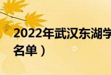 2022年武汉东湖学院有哪些专业（开设专业名单）