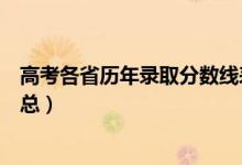 高考各省历年录取分数线表（历年各省市高考录取分数线汇总）