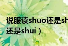 说服读shuo还是shui怎么改了（说服读shuo还是shui）